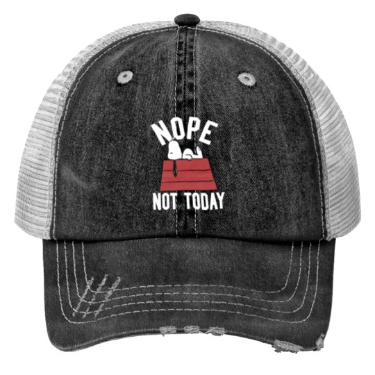 Discover Snoopy Nope Not Today Print Trucker Hats