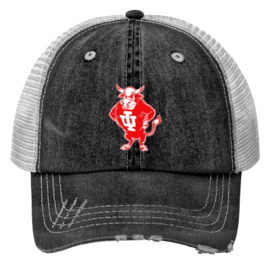 Discover Indiana U Vintage Bison Mascot - Indiana - Print Trucker Hats