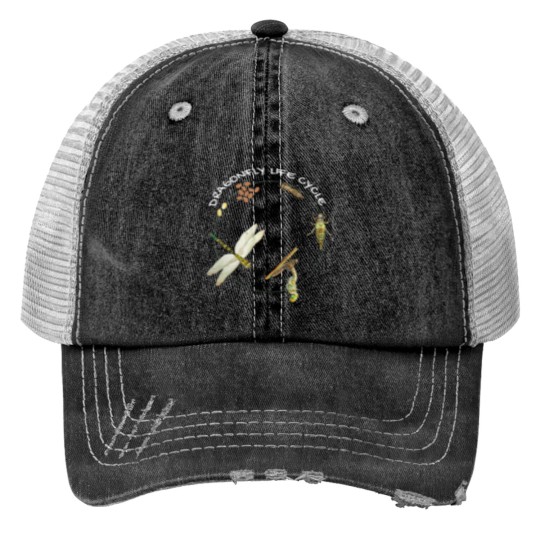 Discover Dragonfly Life Cycle Facts 3 Stages Insect Development Print Trucker Hats
