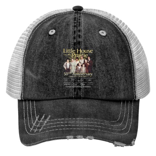 Discover Little House on The Prairie 50th Anniversary 1974-2024 Black Print Trucker Hats