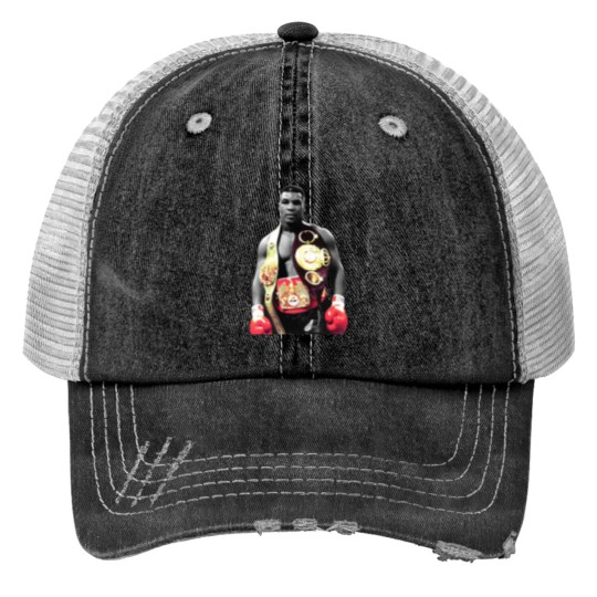 Discover Mike Tyson Boxing Men Print Trucker Hats Black Cotton Print Trucker Hats All Sizes S to 5XL