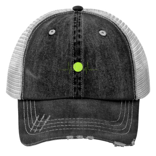 Discover Tennis Player Costume Heartbeat Print Trucker Hats