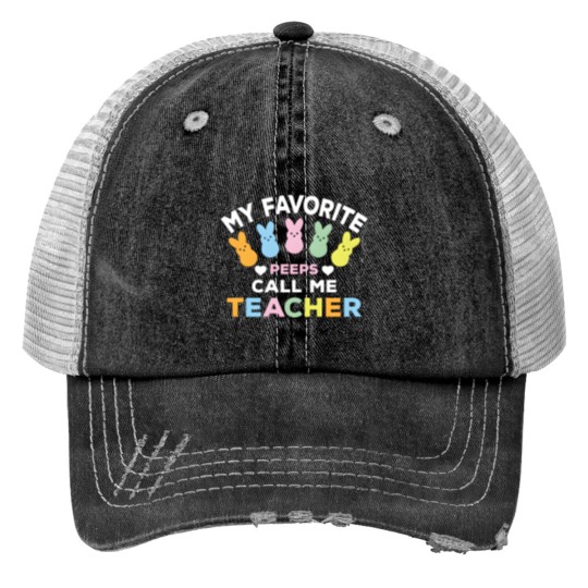 Discover Easter Teacher Print Trucker Hats