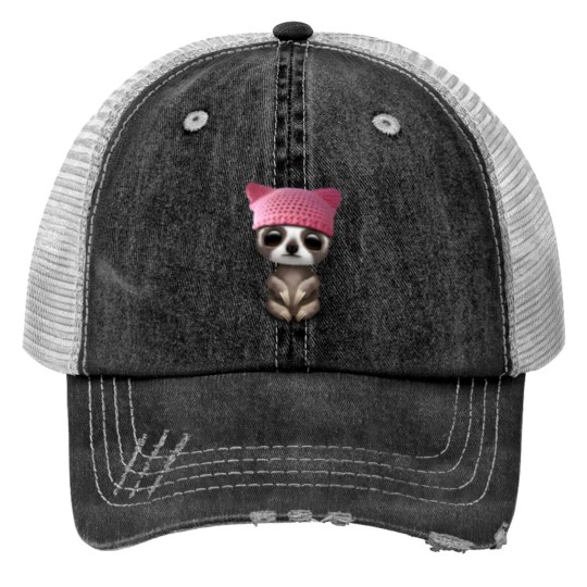 Discover Cute Baby Sloth Wearing Pussy Hat - Pussy Hat - Print Trucker Hats