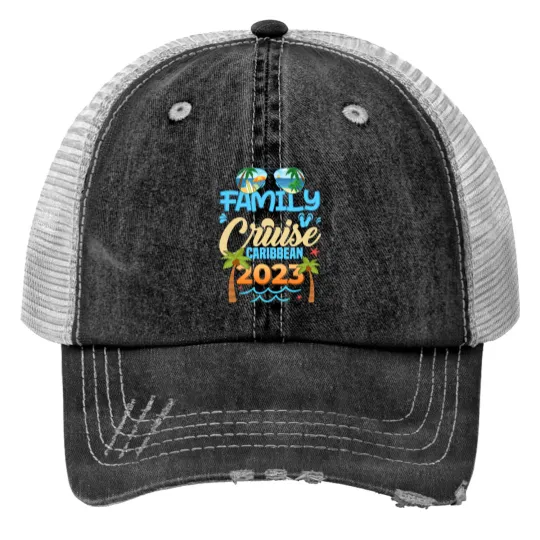 Discover Family Cruise Caribbean 2023 Summer Matching Vacation 2023 Print Trucker Hats