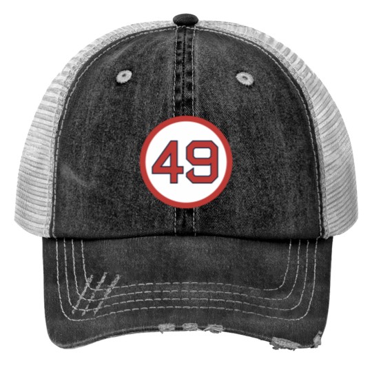 Discover Tim Wakefield 49 Jersey Number (2) 6+4+3=2 Boston Print Trucker Hats