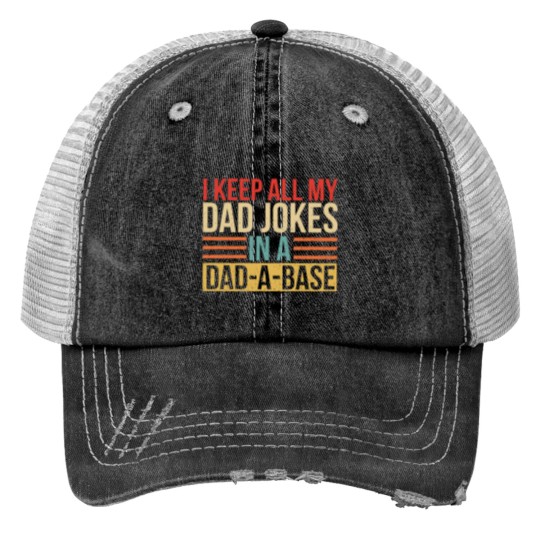 Discover Dad Joke Database Printed Trucker Hat
