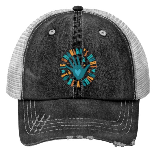 Discover Child Abuse Awareness Print Trucker Hats, Domestic Violence Mental Health