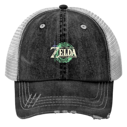 Discover The Legend Of Zelda Tears Of The Kingdom Logo Print Trucker Hats
