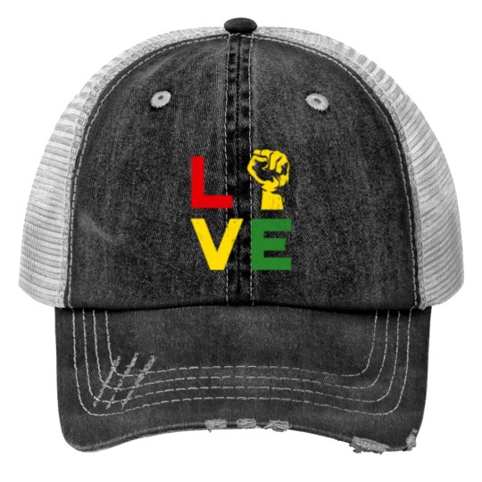 Discover Juneteenth Vintage Love Emancipation Day Melanin Black Pride Print Trucker Hats