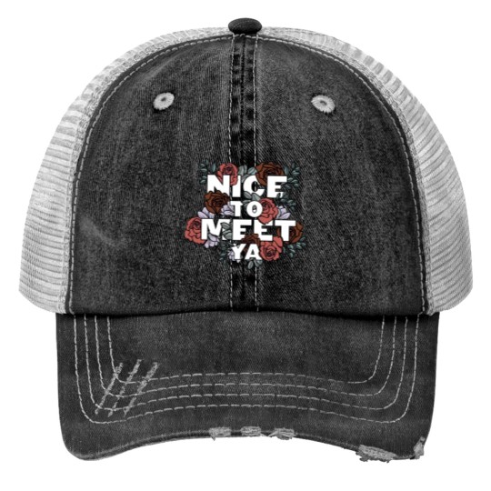 Discover Lovely Nice To Meet Ya Floral Niall Horan Print Trucker Hats, One Direction Print Trucker Hats
