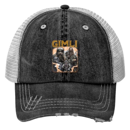 Discover LIMITED GIMLI Print Trucker Hats Crewneck Vintage 90s Grapic Print Trucker Hats Unisex GIMLI Print Trucker Hats