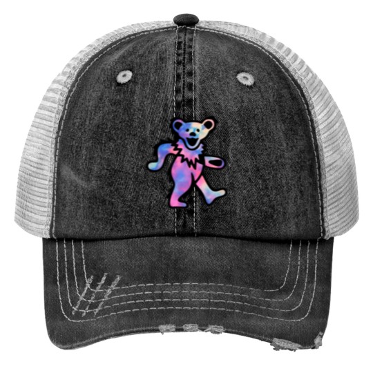 Discover Tie Dye x Dancing Bear Print Trucker Hats