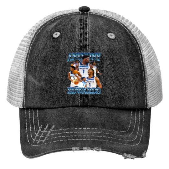 Discover Anthony Edwards 90s bootleg Print Trucker Hats Anthony Edwards