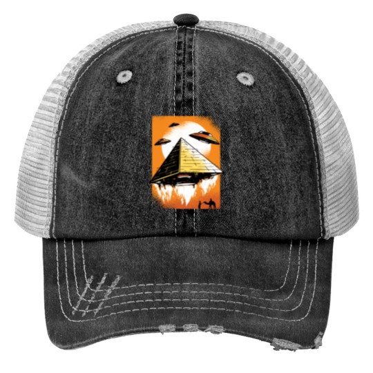 Discover Pyramid Ufo Design - Pyramid Ufo - Print Trucker Hats