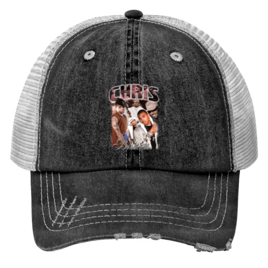 Discover Vintage Chris Brown Print Trucker Hats