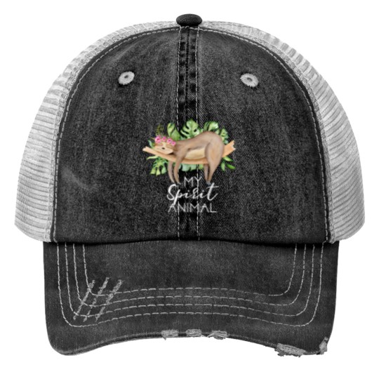 Discover Sloth Print Trucker Hats