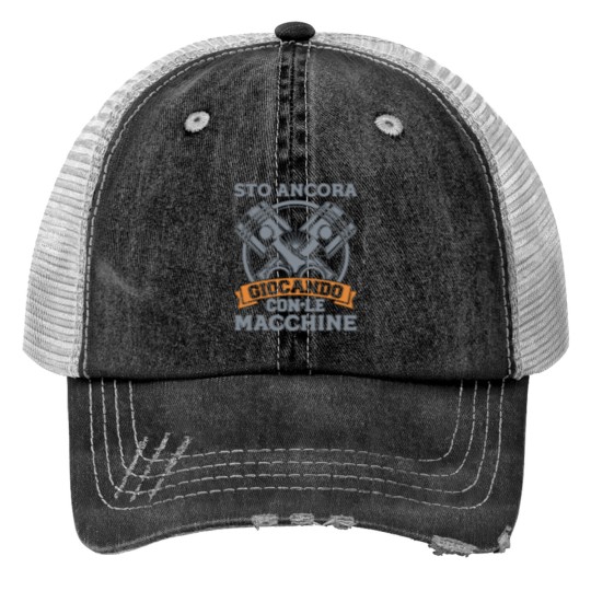 Discover Mens Car Mechanic Funny Gift Playcar Print Trucker Hats