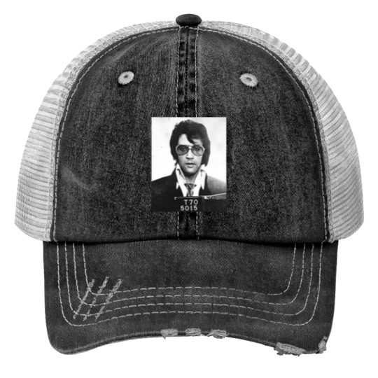 Discover VINTAGE MUGSHOT ELVIS - Elvis Presley - Print Trucker Hats