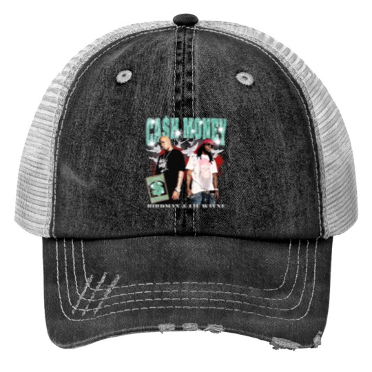Discover Lil Wayne x Birdman Bootleg Style Print Trucker Hats - Cash Money Records Bootleg Print Trucker Hats