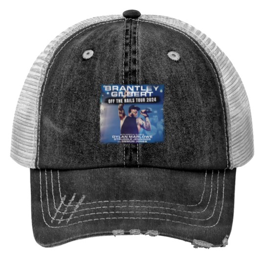 Discover Brantley Gilbert Off The Rails Tour 2024 Print Trucker Hats -