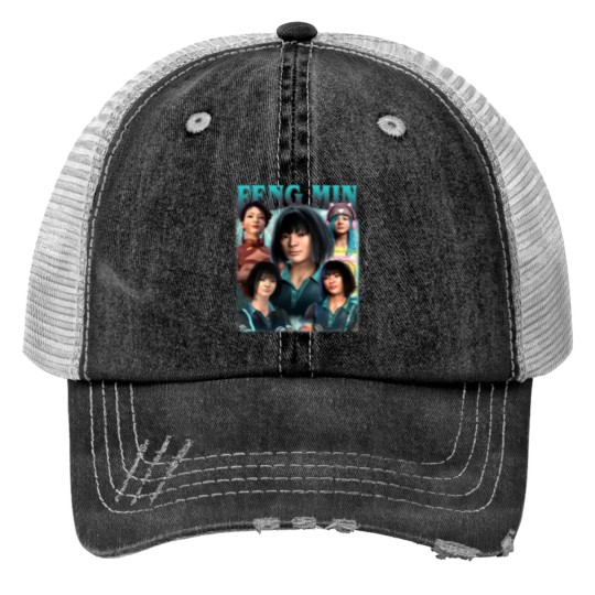 Discover Feng Min Dead By Delight Vintage Print Trucker Hats, Gift For Woman and Man Unisex Print Trucker Hats