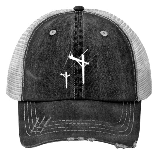 Discover Power lines Print Trucker Hats