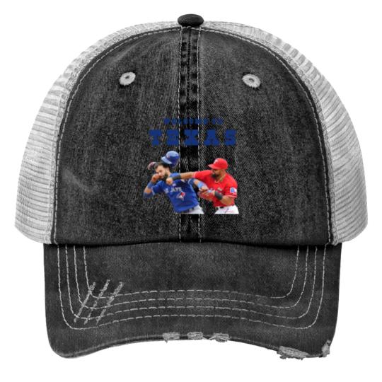 Discover Welcome To Texas Rougned Odor Jose Batista Punch Print Trucker Hats