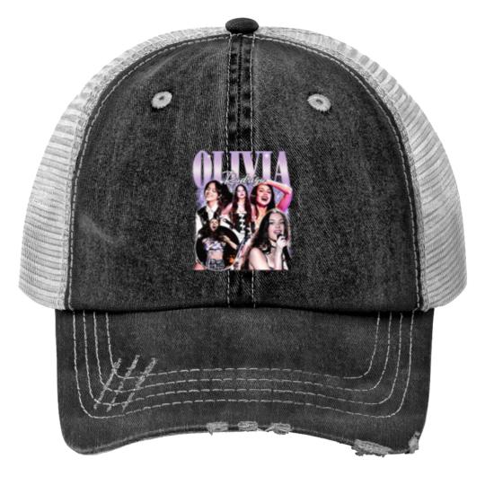Discover Olivia Rodrigo Vintage 90s Print Trucker Hats, Olivia Rodrigo Print Trucker Hats