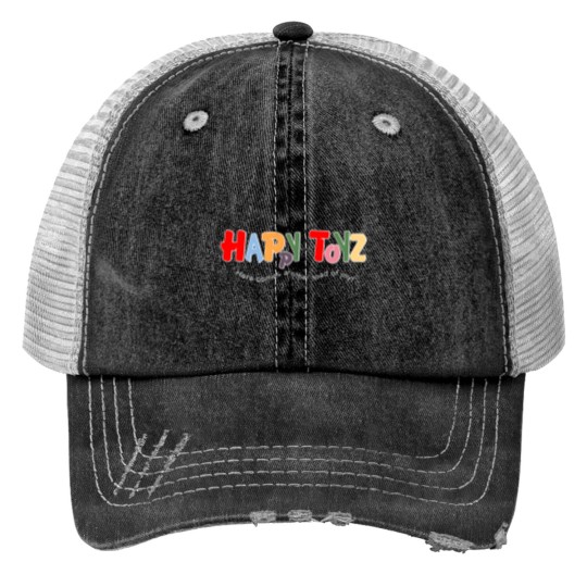 Discover Maximum Overdrive Happy Toyz Truck Print Trucker Hats