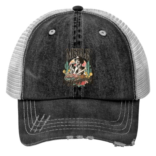 Discover Merle Haggard Vintage  Print Trucker Hats