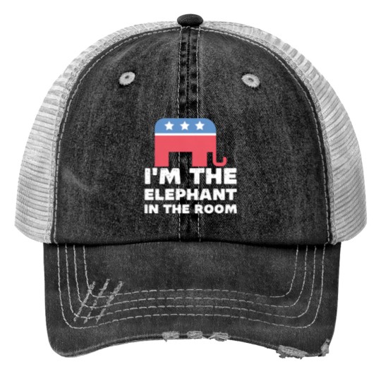 Discover I'm The Elephant In The Room Republican Gift Print Trucker Hats