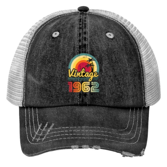 Discover Vintage 1962 Made in 1962 61st Birthday Print Trucker Hat