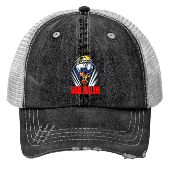 Discover Vintage van 5150 86 tour paper thin Print Trucker Hats