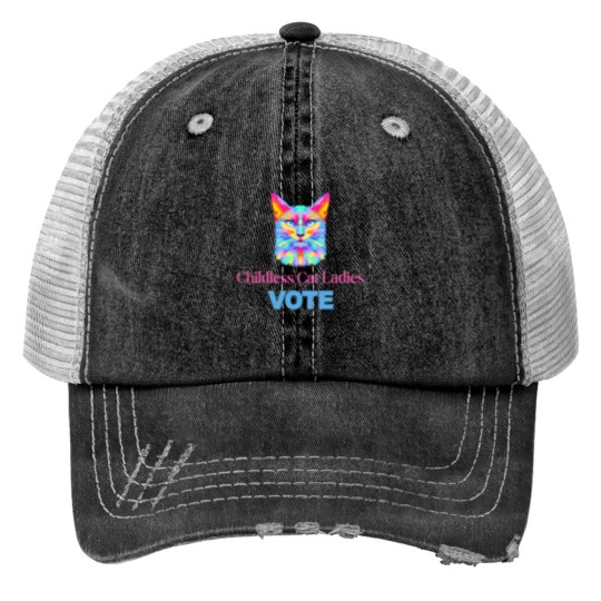 Discover Funny Cat Lady Print Trucker Hats for Childless Adults