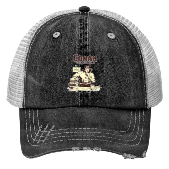 Discover Conan the Librarian Print Trucker Hats