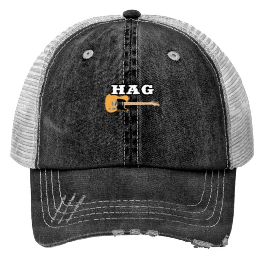Discover Merle Haggard HAG Telecaster Print Trucker Hats
