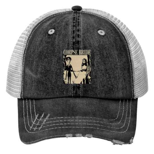 Discover Corpse Bride Vintage Print Trucker Hat