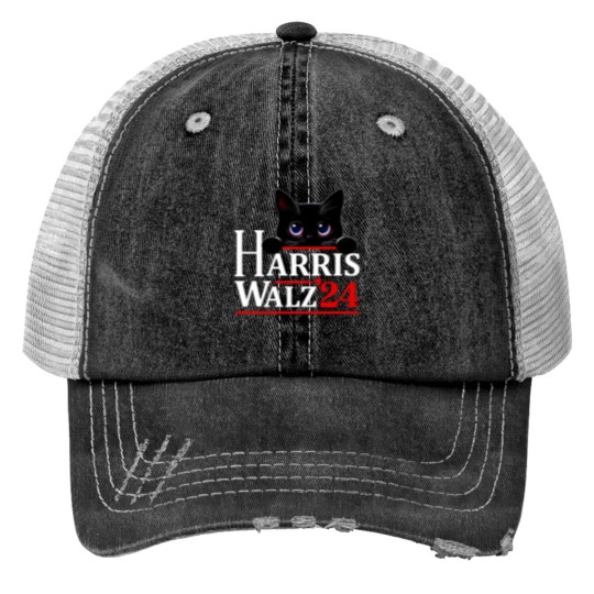 Discover Harris Walz Cat Lady  Harris tim walz Print Trucker Hats Print Trucker Hats