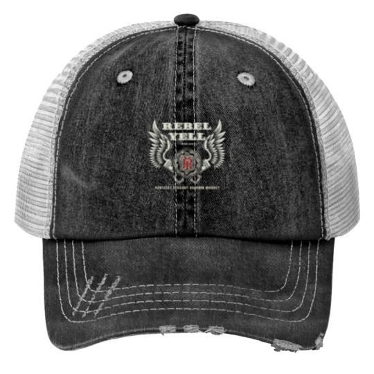 Discover Rebel Yell-Since 1849-Bourbon Whiskey-Logo Print Trucker Hats Print Trucker Hats