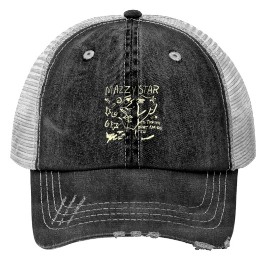 Discover Mazzy Star Print Trucker Hats - Star So Tonight That basic black 90s Print Trucker Hats