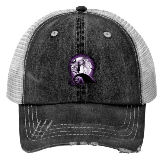 Discover Moonlight Nightmare (Purple) - Nightmare Before Christmas - Print Trucker Hats