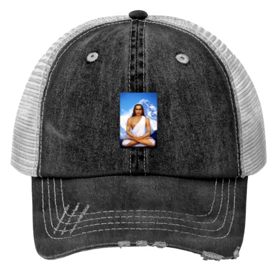 Discover Mahavatar Babaji In Lotus Posture In Himalayas 904 Print Trucker Hats