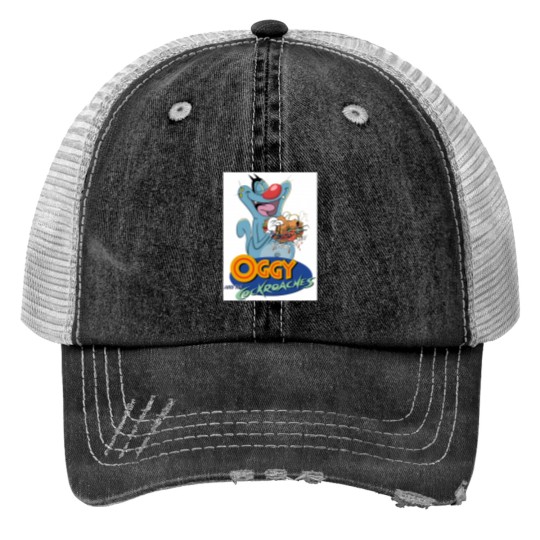 Discover Oggy and the cockroaches Print Trucker Hats