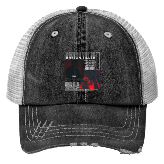 Discover Bryson Tiller Music Album Print Trucker Hats, Merch Vintage Trapsoul For Lovers Rapper Print Trucker Hats