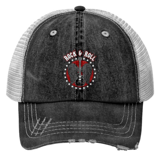 Discover Rock and Roll Rock 'n Roll Music Concert Print Trucker Hats