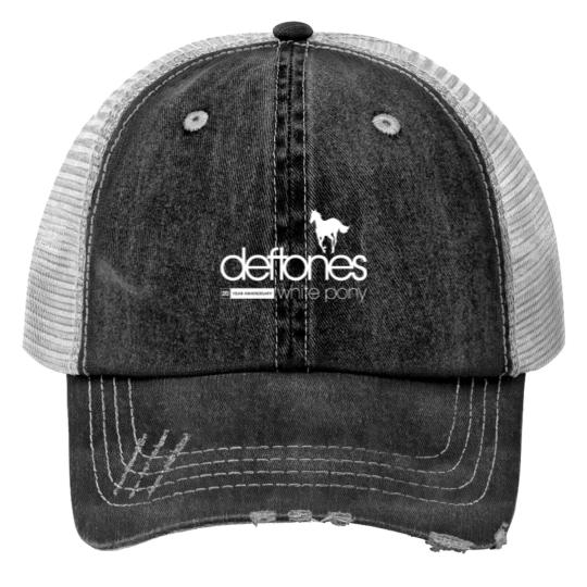 Discover Deftone White Pony 20th Anniversary Print Trucker Hats