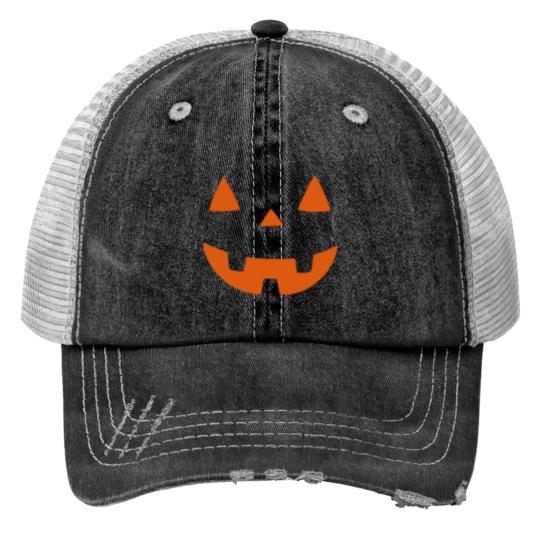 Discover Cute Pumpkin Face Print Trucker Hat