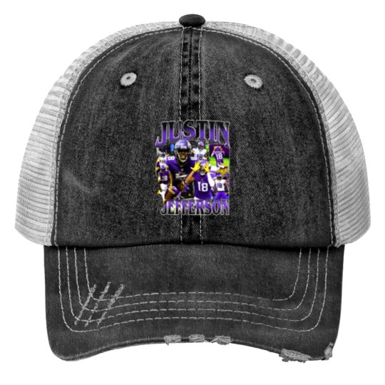 Discover Vintage 90s Graphic Style Justin Jefferson Print Trucker Hats
