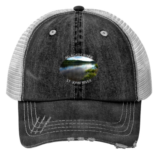 Discover Allagash Maine St John River Old Schoolhouse Roa Print Trucker Hats
